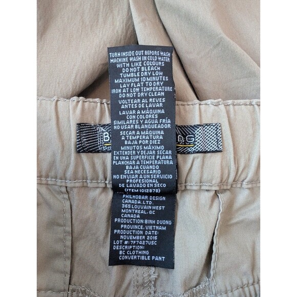 BC Clothing Convertible Hiking Cargo Pants Mens LX34 Beige Tactical Gorpcore - Picture 6 of 12